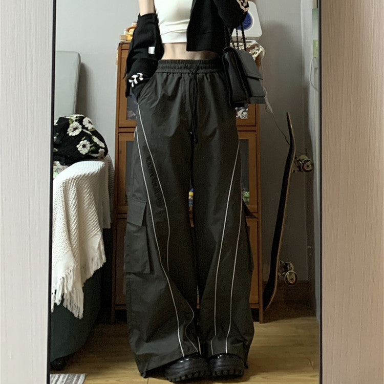 Vintage Cargo Track Pants Women Casual Oversized Y2k Sweatpants Trousers