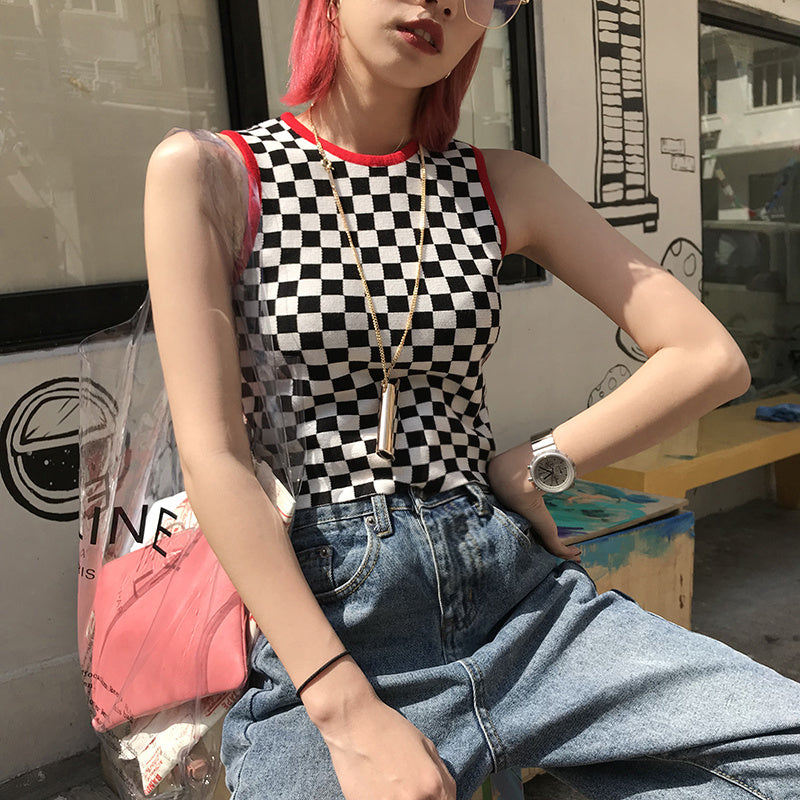 CROP TOP DAMIER