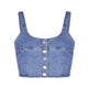 Jean strapless vest with suspenders