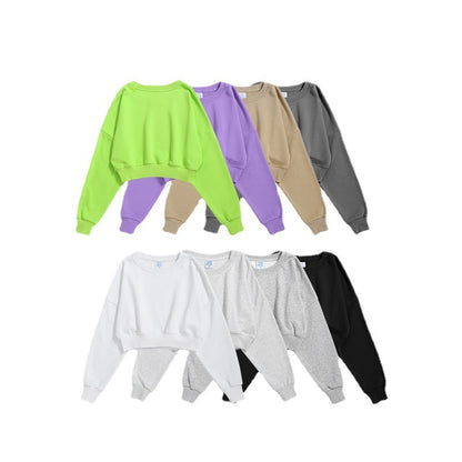 Women's Sports Crop Top Sports Cropped Sweatshirt