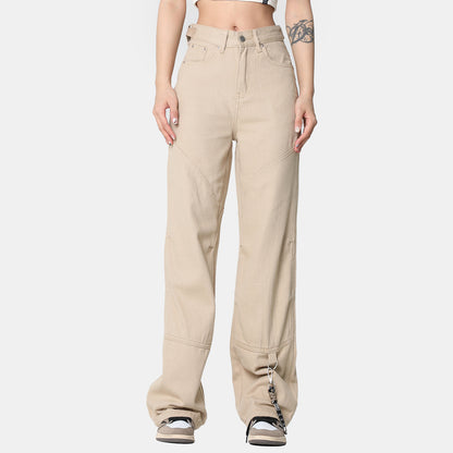 Narrow Design For Men And Women Straight Cargo Pants