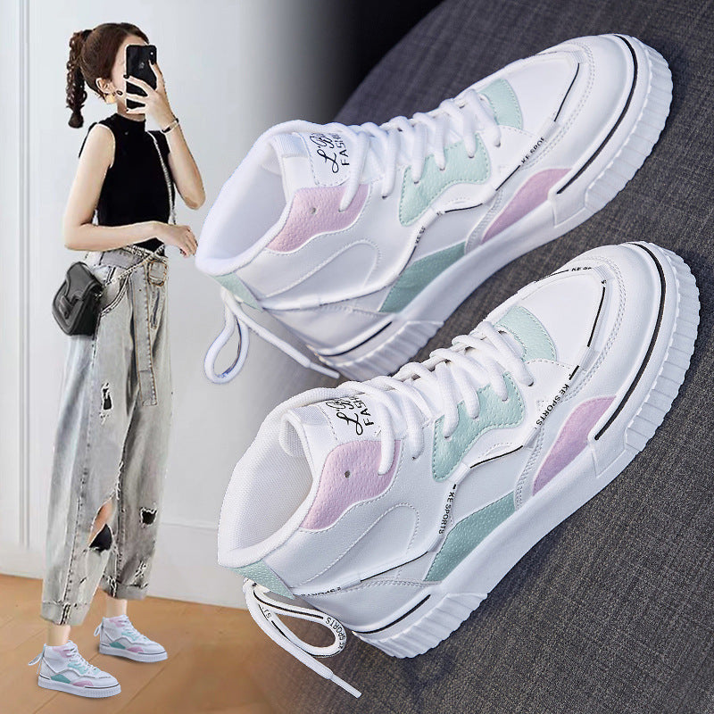 High Top White Shoes Women Flat Running Shoes Women