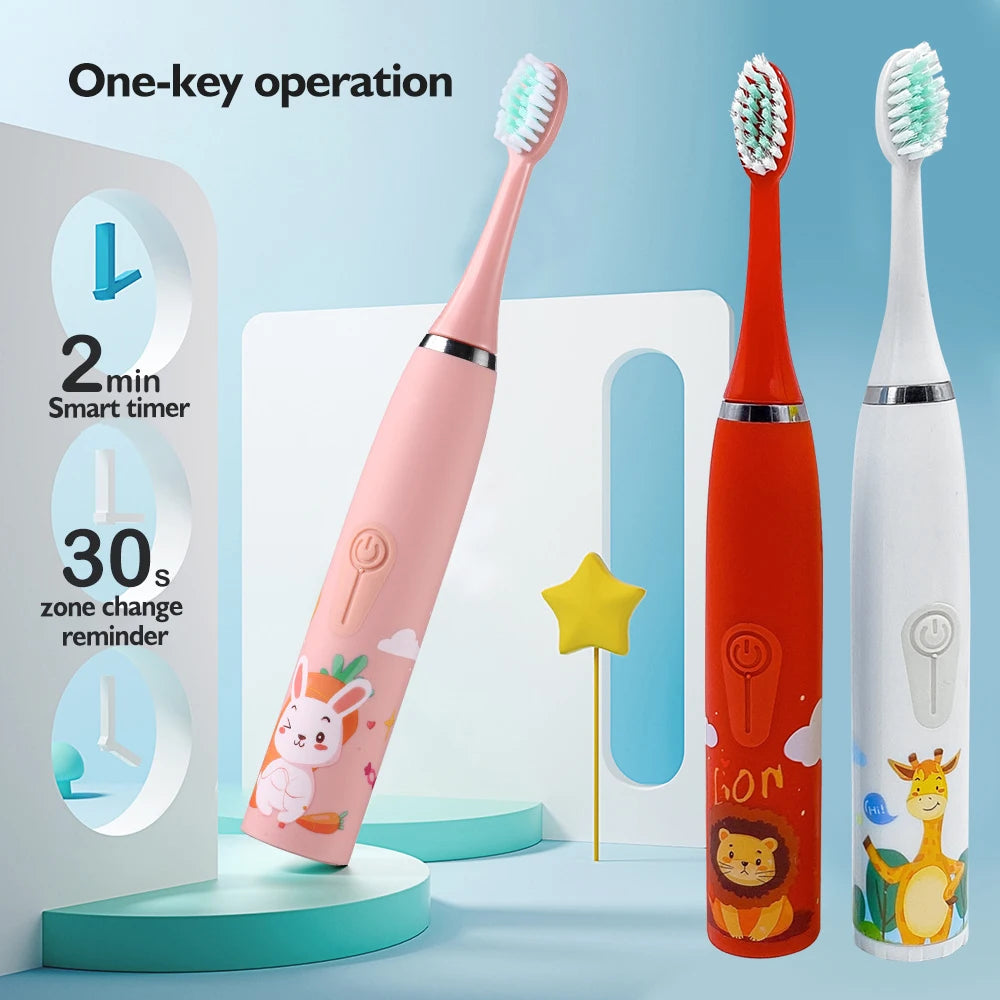 Electric Toothbrush for Children 6 Heads Baby Sonic Tooth Brush