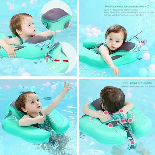 Baby Pool Float with Canopy Baby Swim Ring   Sun Canopy - My Store