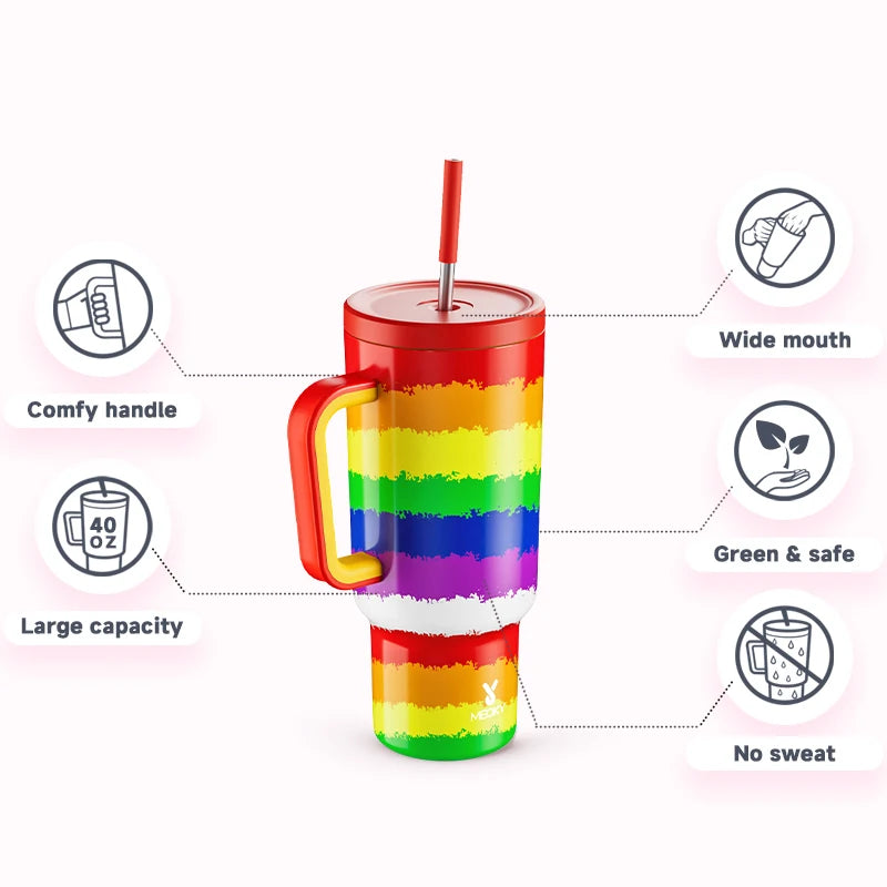 Large Tumbler Straw Cup with Lid