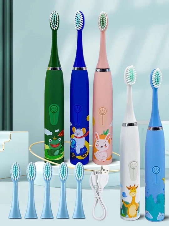 Electric Toothbrush for Children 6 Heads Baby Sonic Tooth Brush