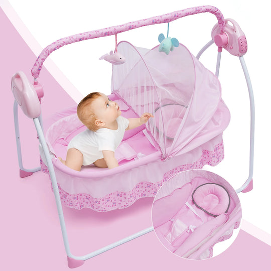 Electric Auto-Swing Baby Crib Cradle