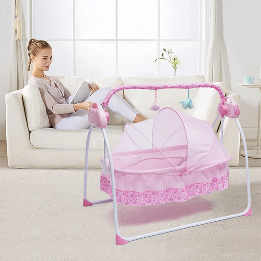 Electric Auto-Swing Baby Crib Cradle