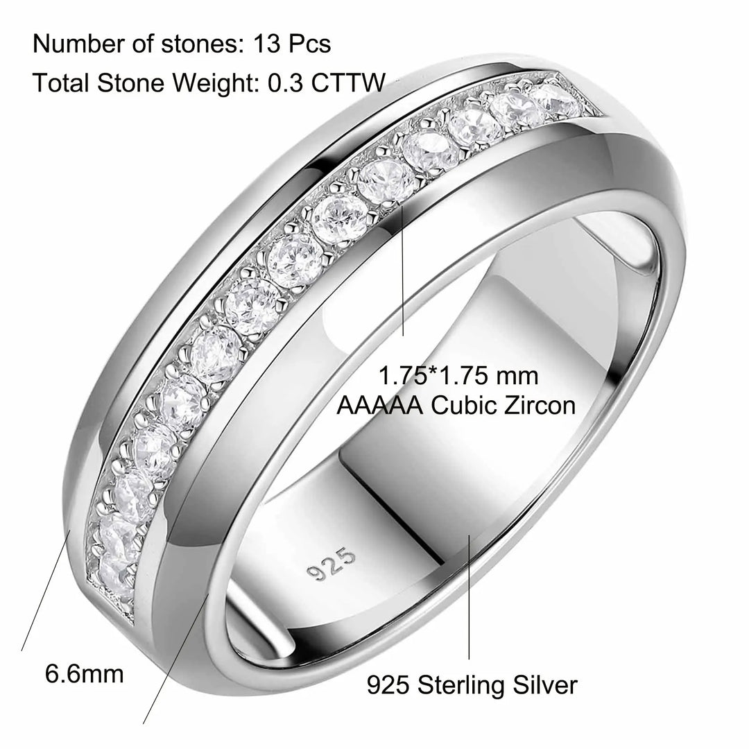 Men's 925 Sterling Silver Wedding Rings