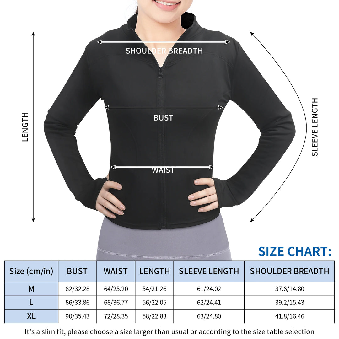 Women's Workout Jacket with Thumb Holes