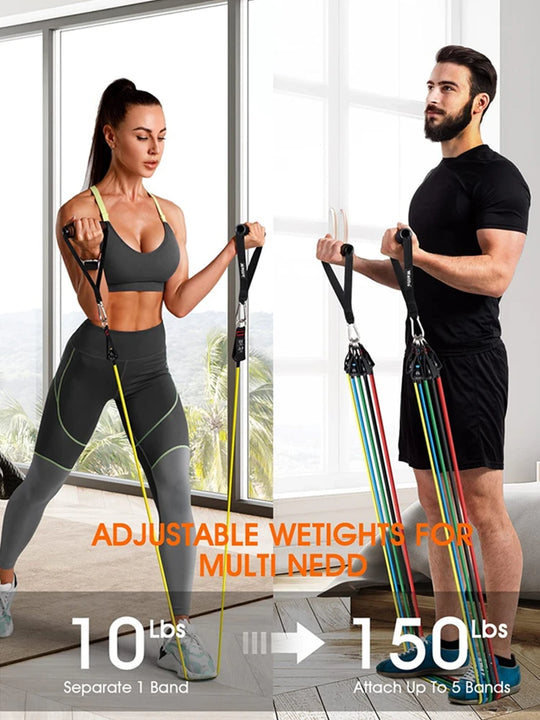 Resistance Bands Set Exercise Bands with Door Anchor - My Store