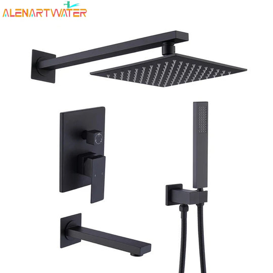 Matte Black Shower Faucets Set