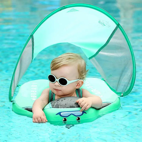 Baby Pool Float with Canopy Baby Swim Ring   Sun Canopy - My Store