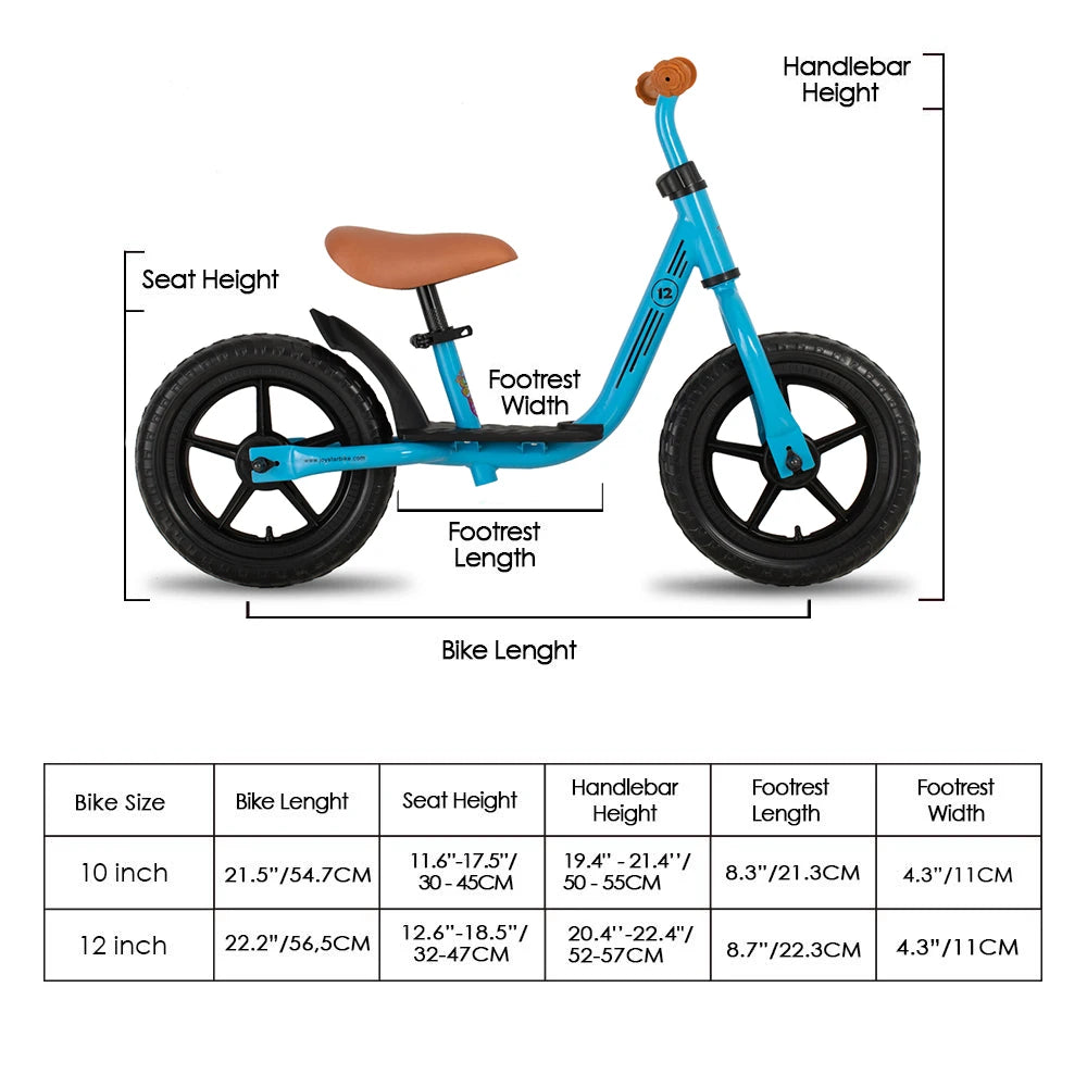 US Warehouse 10&12 Inch Balance Bike Ultralight Child Riding Bicycle - My Store