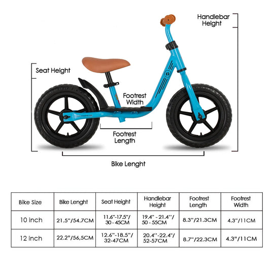 US Warehouse 10&12 Inch Balance Bike Ultralight Child Riding Bicycle - My Store