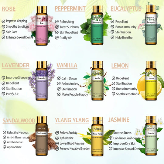 9pcs 10ml Diffuser Aroma Oil