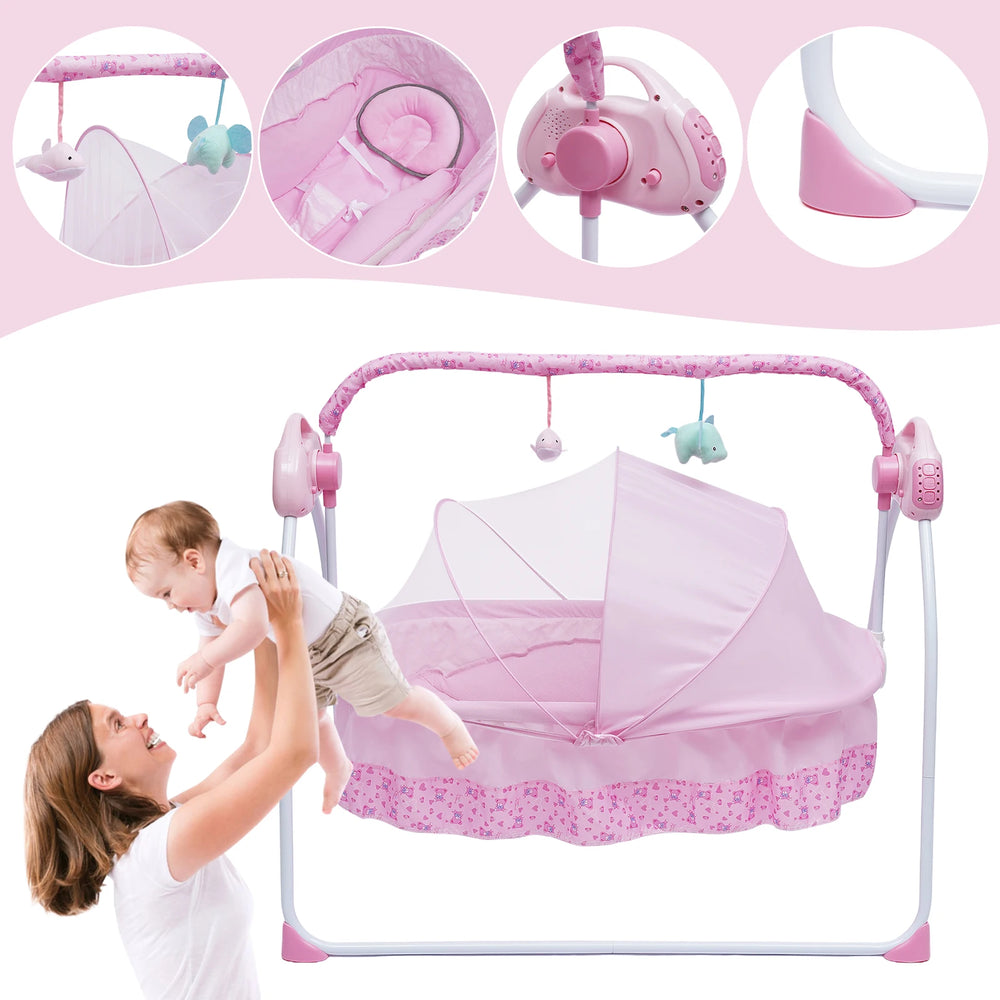 Electric Auto-Swing Baby Crib Cradle