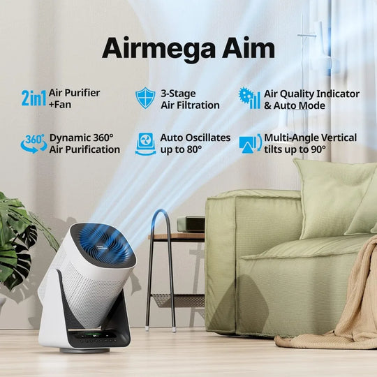 Oscillating Fan & True HEPA Air Purifier