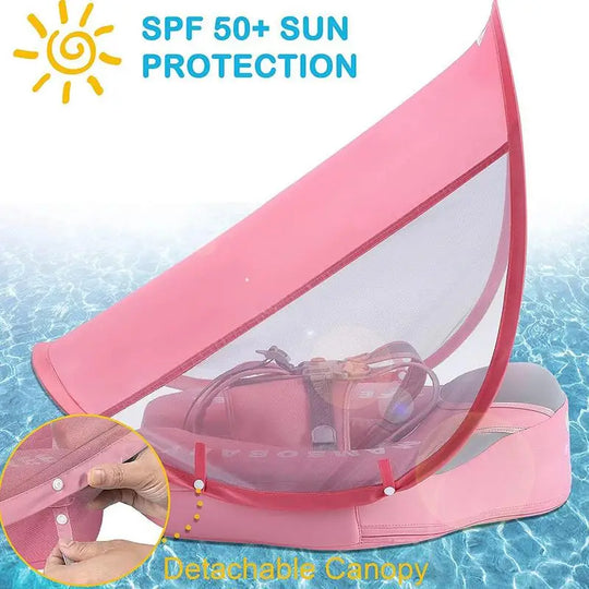 Baby Pool Float with Canopy Baby Swim Ring   Sun Canopy - My Store