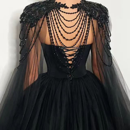 black gown