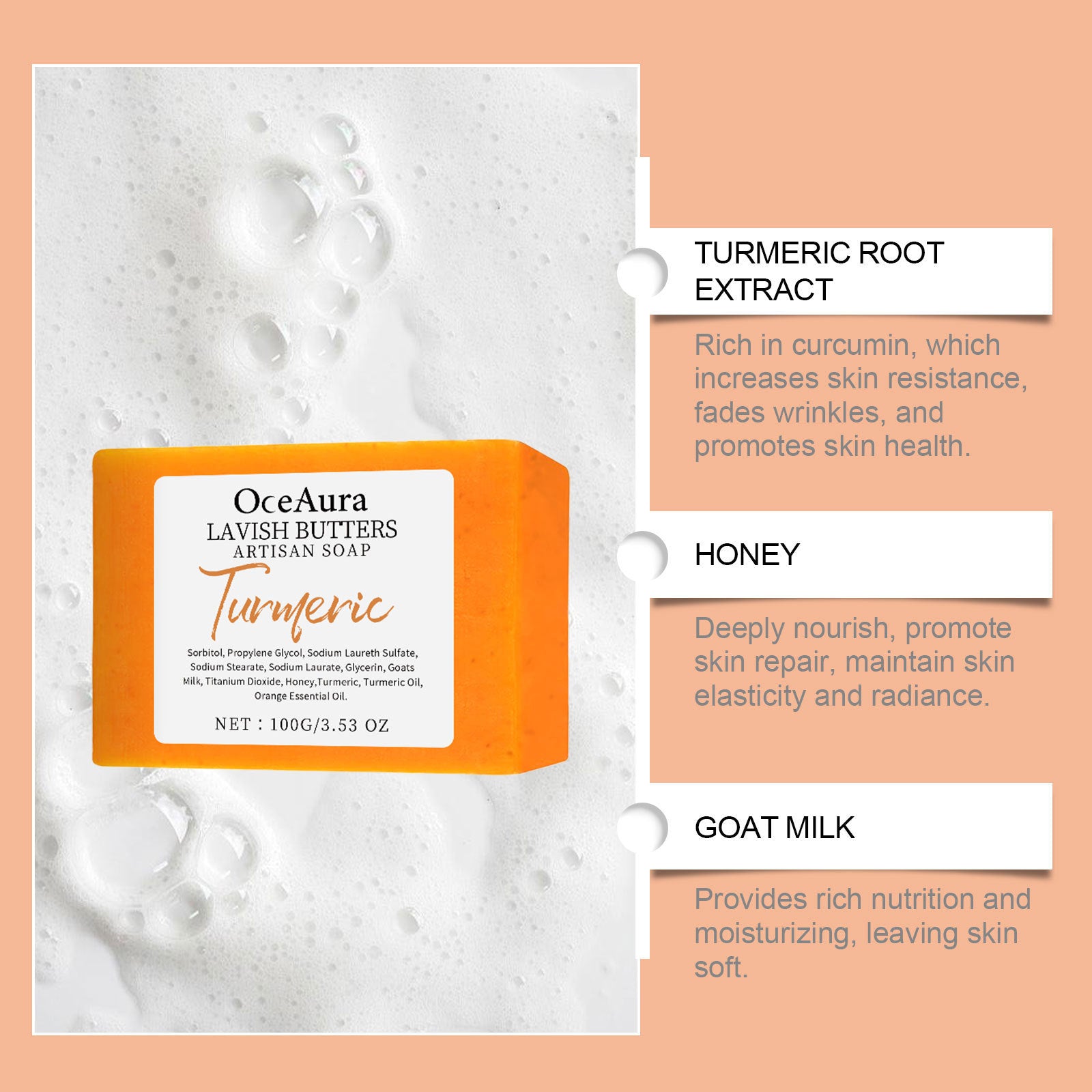 Turmeric Skin Care Soap Moisturizes Body Skin