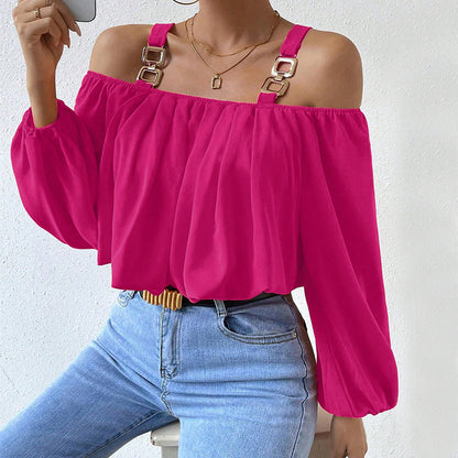 Women's Lantern Sleeve Loose Crop Top