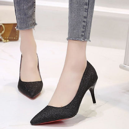 Silver Heels For Women And Black Sexy Everything French Mesh Red Sequins